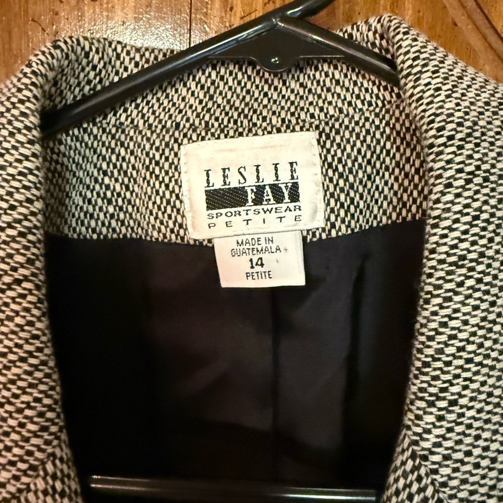 Vintage 90s Leslie Fay Petites wool blend blazer size 14p - Picture 5 of 7